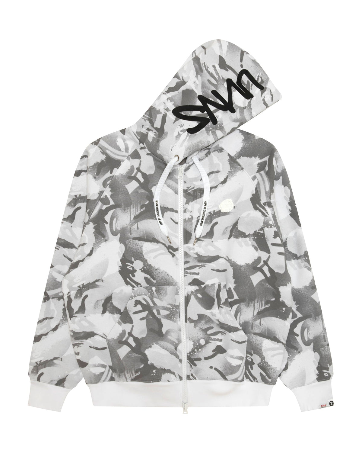 香港直郵 Aape 26秋冬 猿人徽章迷彩滿印加絨拉鏈連帽衛衣E321 AAPSWME321XXR
