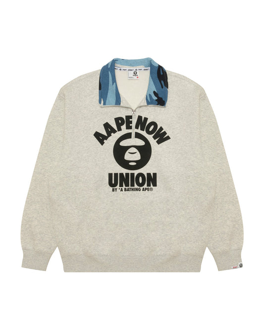 香港直邮 Aape 26秋冬 AAPENOW 迷彩領半拉鍊衛衣 E372 AAPSWME372XAR