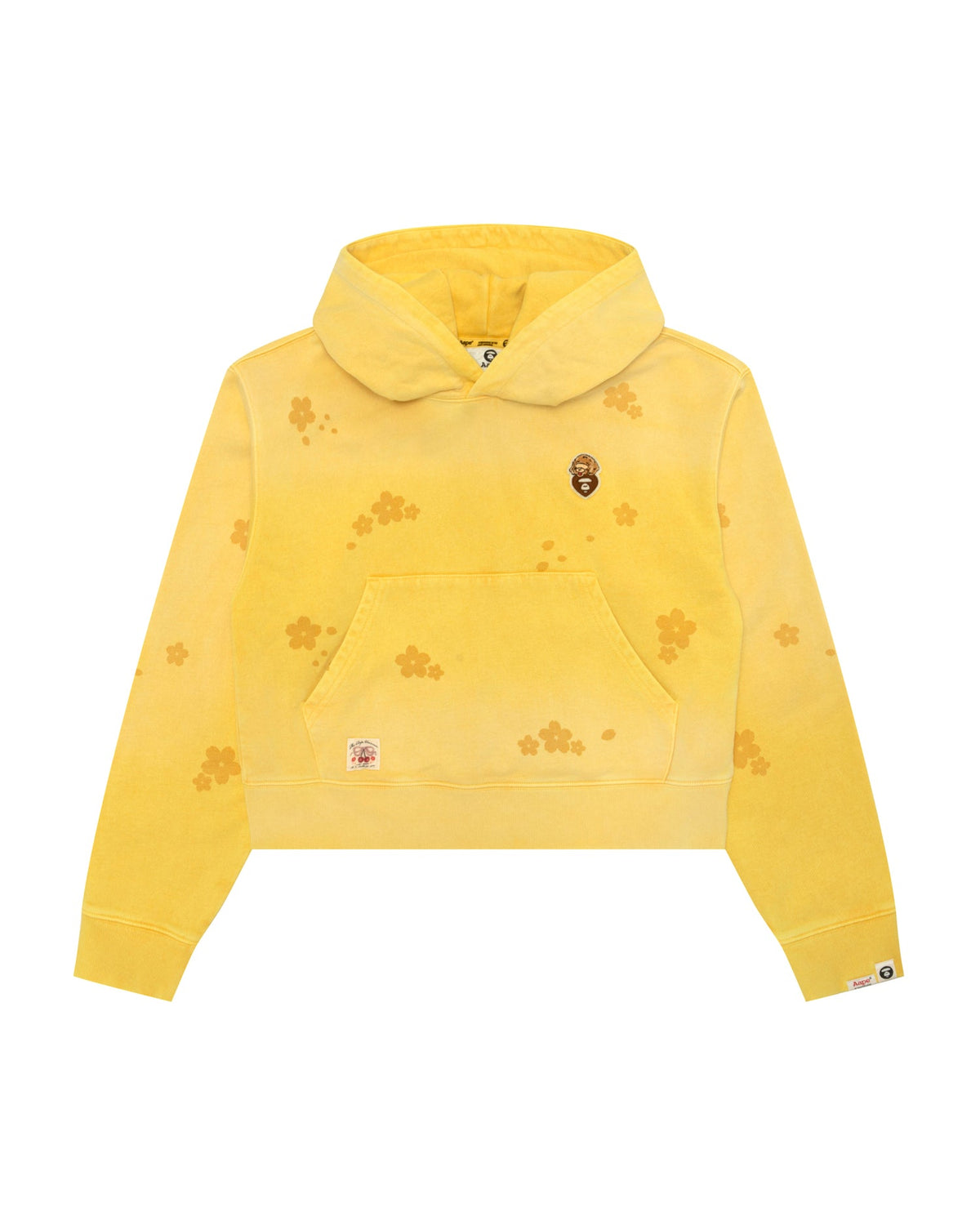 香港直郵 Aape 女裝 26秋冬水洗做舊花卉印花短款連帽衛衣E352 AAPSWWE352XXR