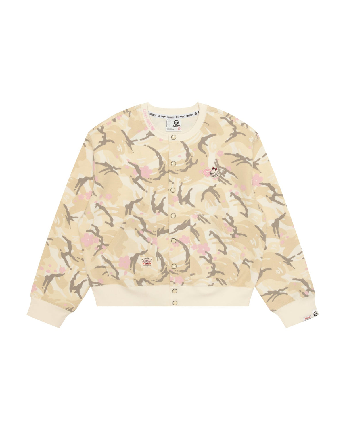 香港直郵 Aape 女裝 26秋冬刺繡小羊愛心猿人章花卉迷彩開衫衛衣E359 AAPSWWE359XXR