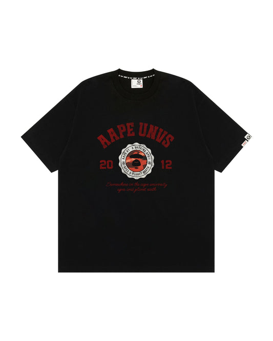 香港直郵 Aape 男裝 26秋冬迷彩猿人徽章做舊字母裂紋潮流短袖T卹1959 AAPTEM1959XXR