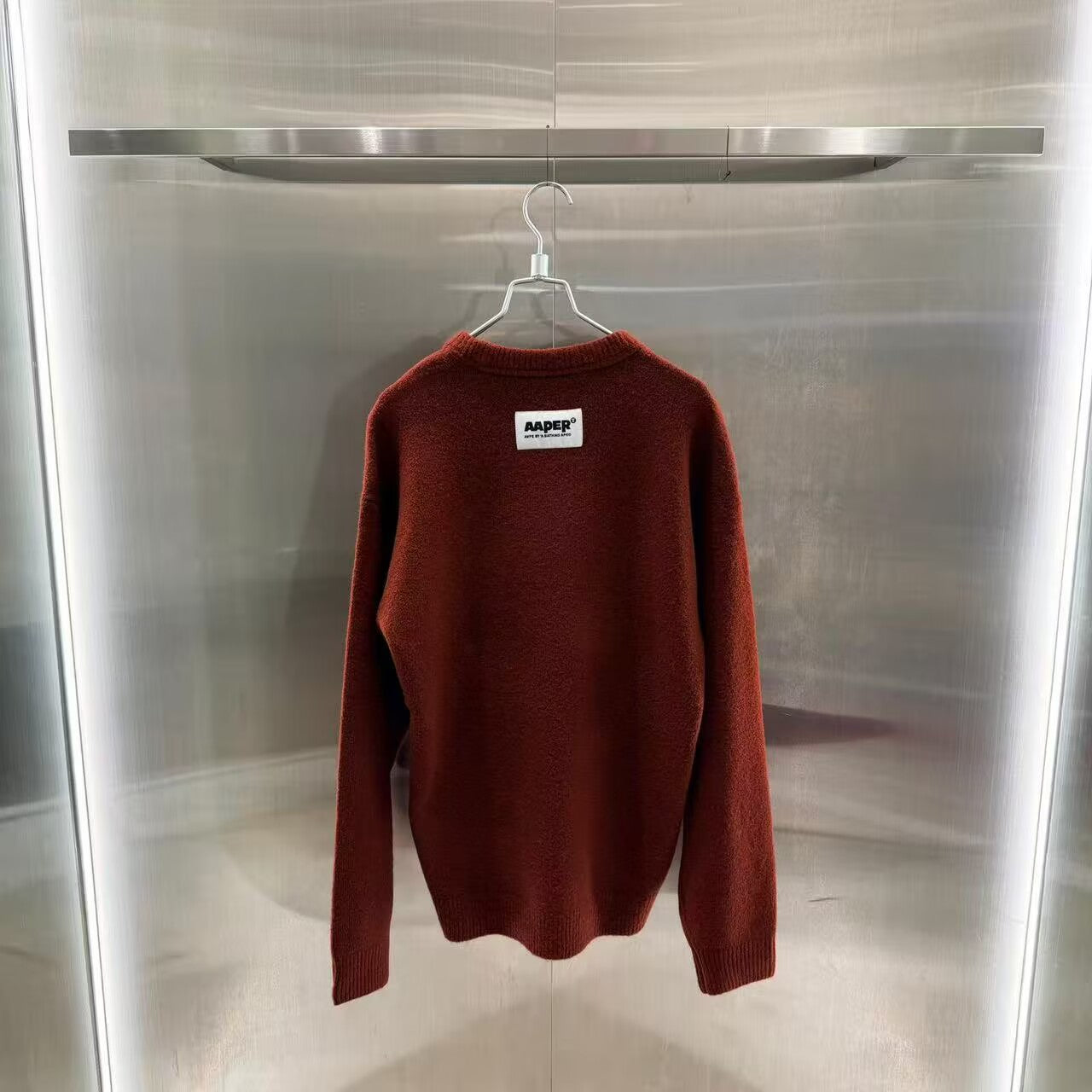 香港直郵 Aape 25秋冬 男 猿人軍團提花休閑圓領毛衣針織衫D343