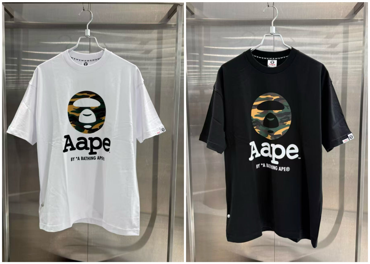 香港直郵 Aape 男裝 26秋冬 迷彩猿人字母印花經典潮流舒適短袖T卹10023XR