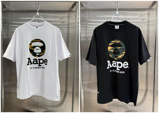 香港直郵 Aape 男裝 26秋冬 迷彩猿人字母印花經典潮流舒適短袖T卹10023XR