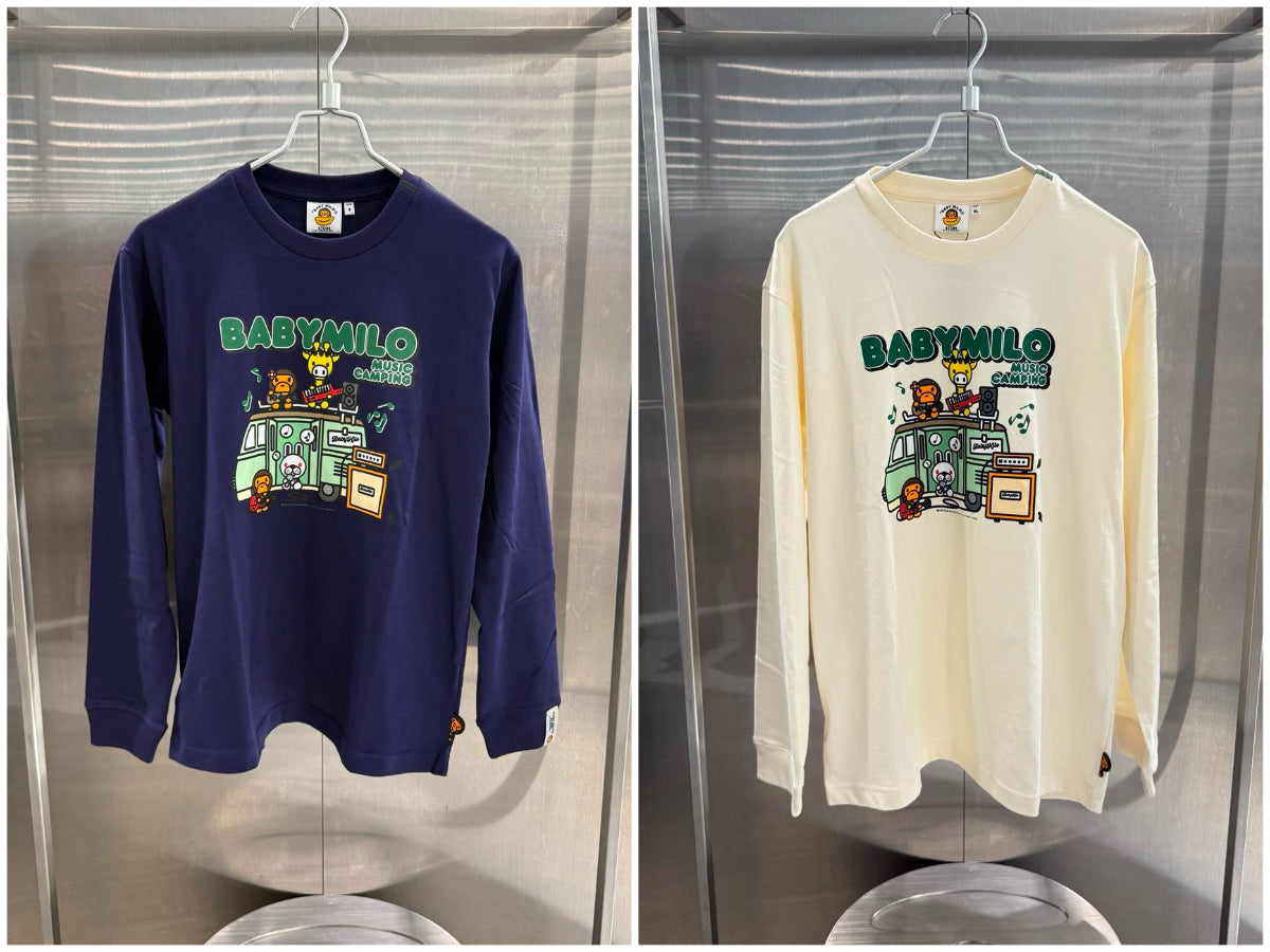 BABY MILO STORE 2026 秋冬milo 卡通小猴動物巴士音樂露營長袖T恤 0468