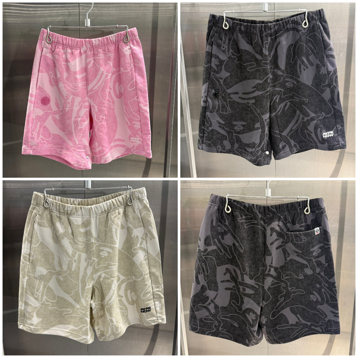 香港代購 專櫃正品 26春夏 Aape AAPENOW 猿人徽章迷彩潮流休閒短褲C684