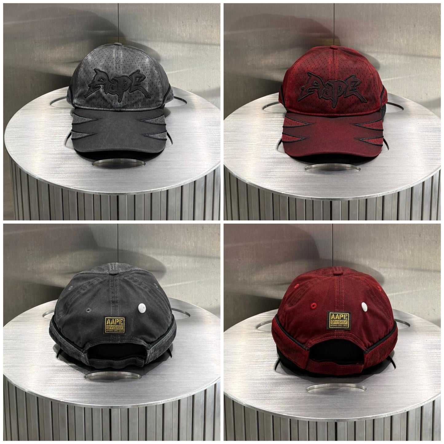 香港代購 專櫃正品 26春夏 Aape  字母刺繡水洗做舊潮流網孔鴨舌帽5382