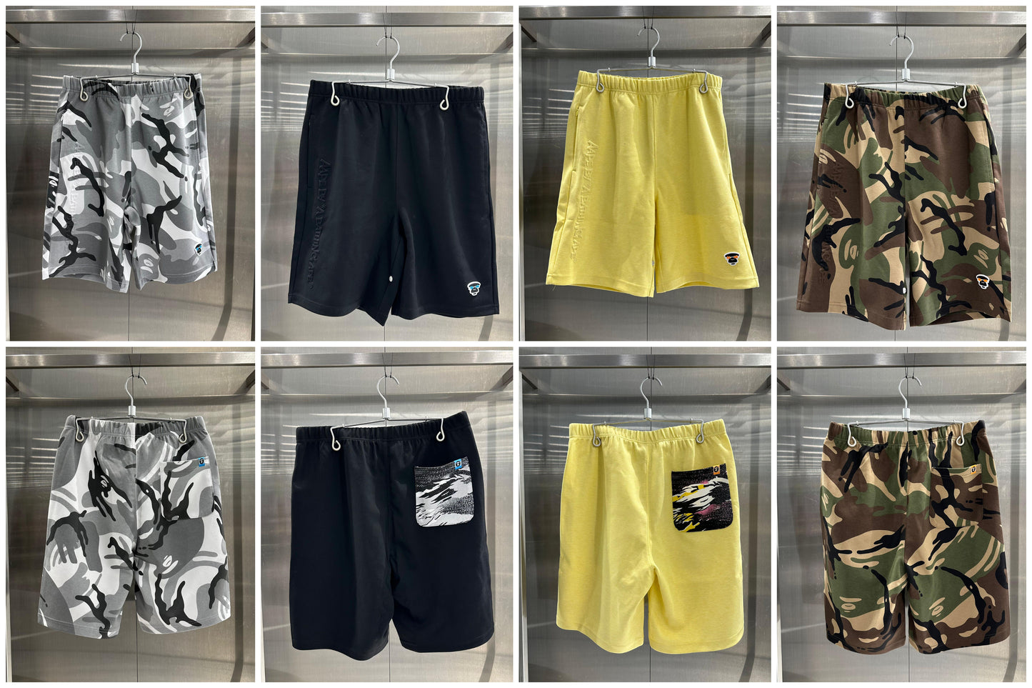 香港代購 專櫃正品 26春夏 Aape 男 猿人徽章迷彩口袋潮流舒適休閒短褲D616
