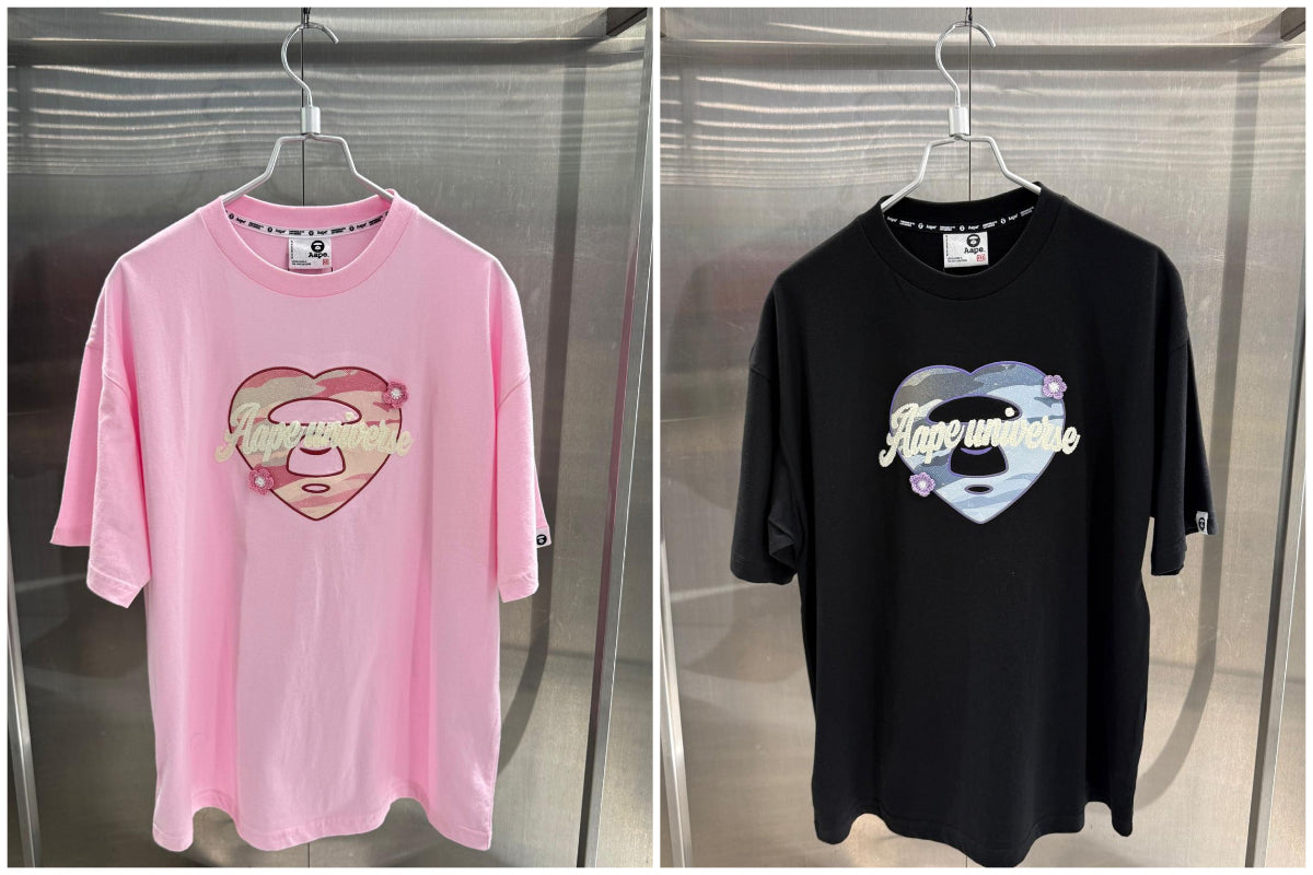 香港直郵 專櫃正品 Aape 26春夏 女 心型迷彩印花鉤針編織小花短袖T恤1895