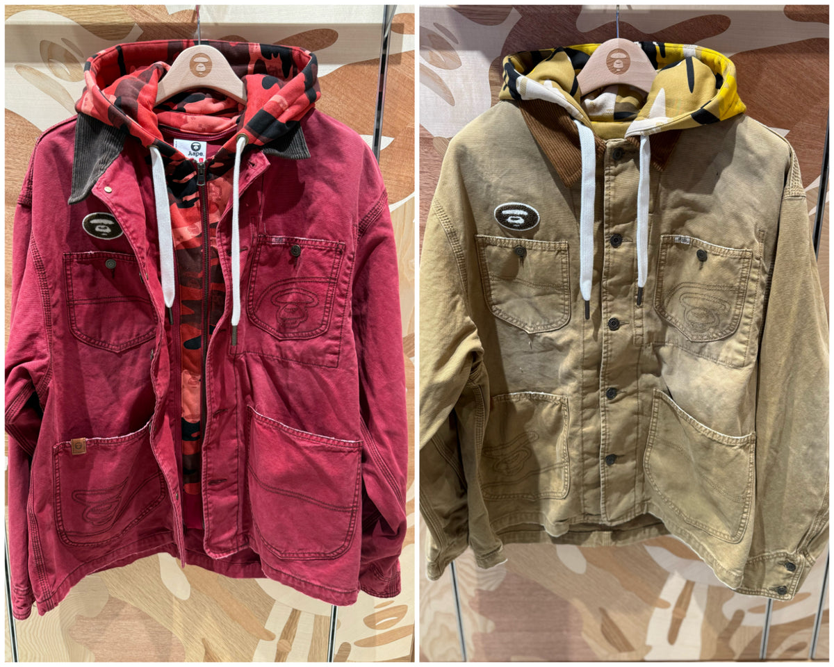 香港直郵 Aape 男女通用 26 秋冬款可拆卸帽水洗復古工裝夾克 7815 AAPLJM7815XXR