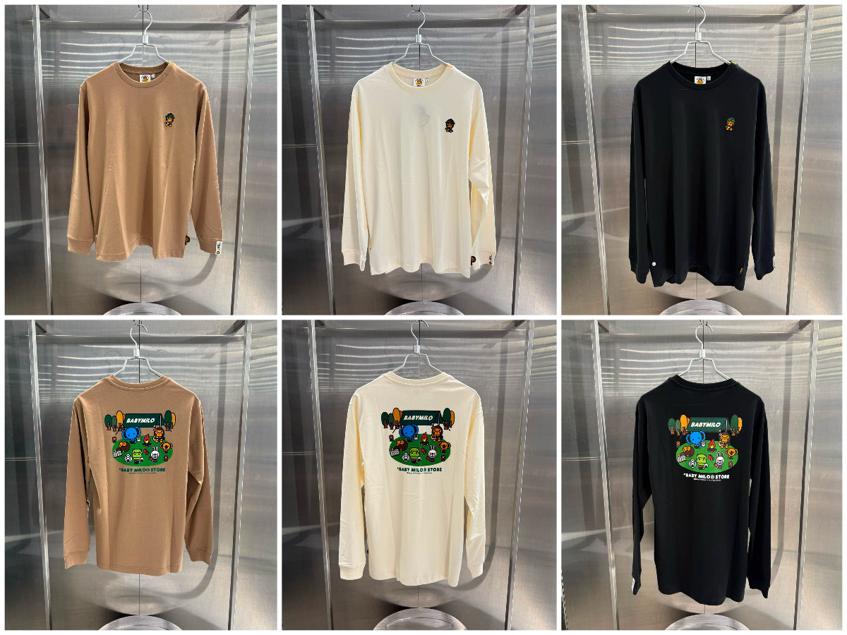 BABY MILO STORE 2026 秋冬milo 卡通小猴動物露營長袖T恤 0467