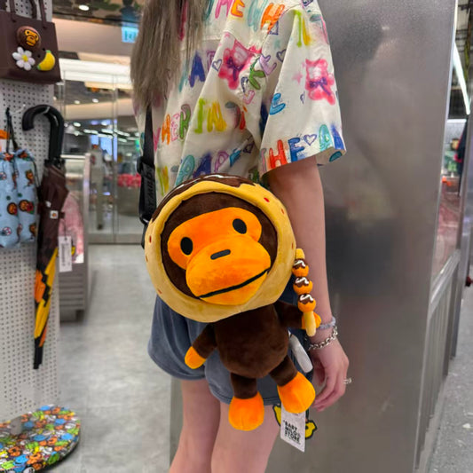 香港直郵 專櫃正品 BABY MILO STORE 卡通章魚燒頭套持串小猴斜背包4547