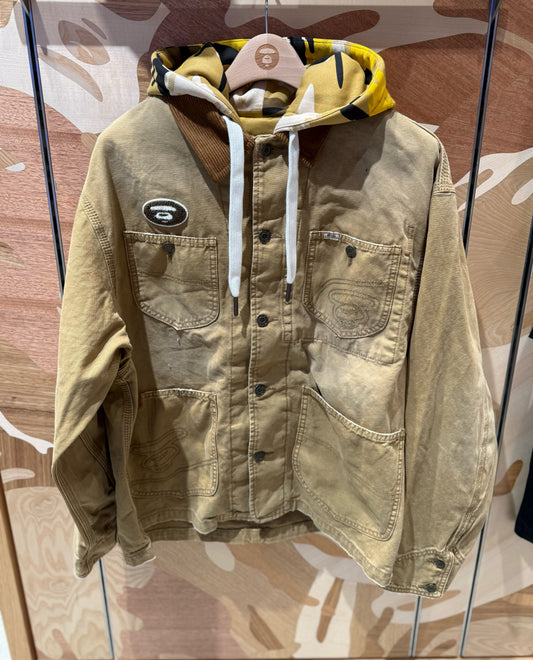 香港直郵 Aape 男女通用 26 秋冬款可拆卸帽水洗復古工裝夾克 7815 AAPLJM7815XXR