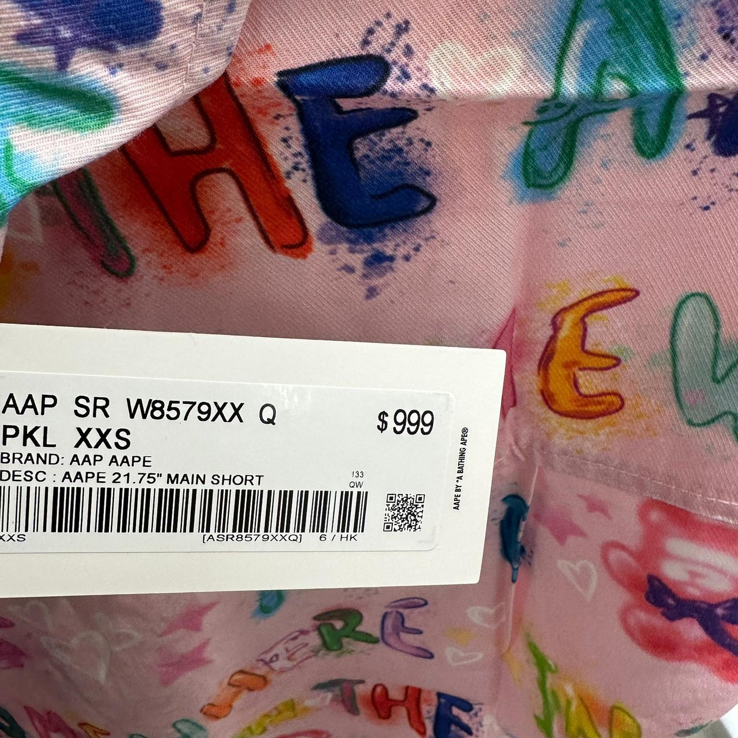 香港直郵 Aape 女裝 26春夏 刺繡章多巴胺彩虹字母塗鴉滿印短袖襯衫8579