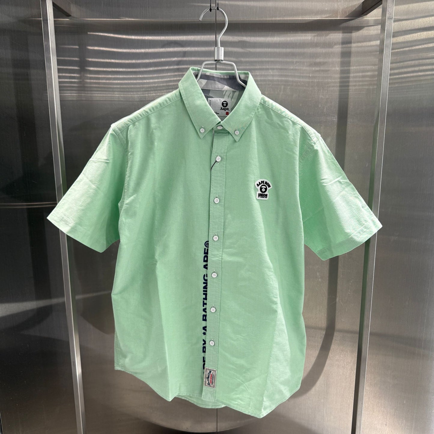 香港直郵 Aape 男裝 26春夏 猿人徽章字母刺繡簡約舒適短袖襯衫8566