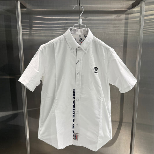 香港直郵 Aape 男裝 26春夏 猿人徽章字母刺繡簡約舒適短袖襯衫8566