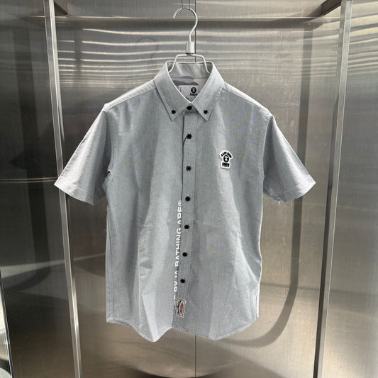 香港直郵 Aape 男裝 26春夏 猿人徽章字母刺繡簡約舒適短袖襯衫8566