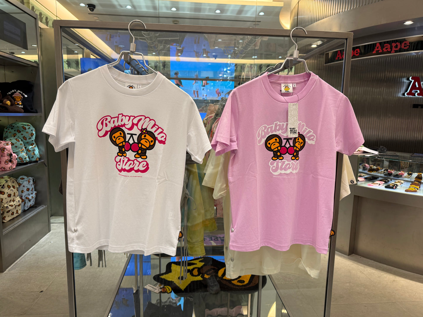 香港直郵 BABY MILO STORE女裝卡通櫻桃小猴圖案印花短袖T卹0452