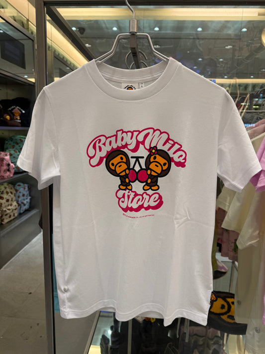 香港直郵 BABY MILO STORE女裝卡通櫻桃小猴圖案印花短袖T卹0452