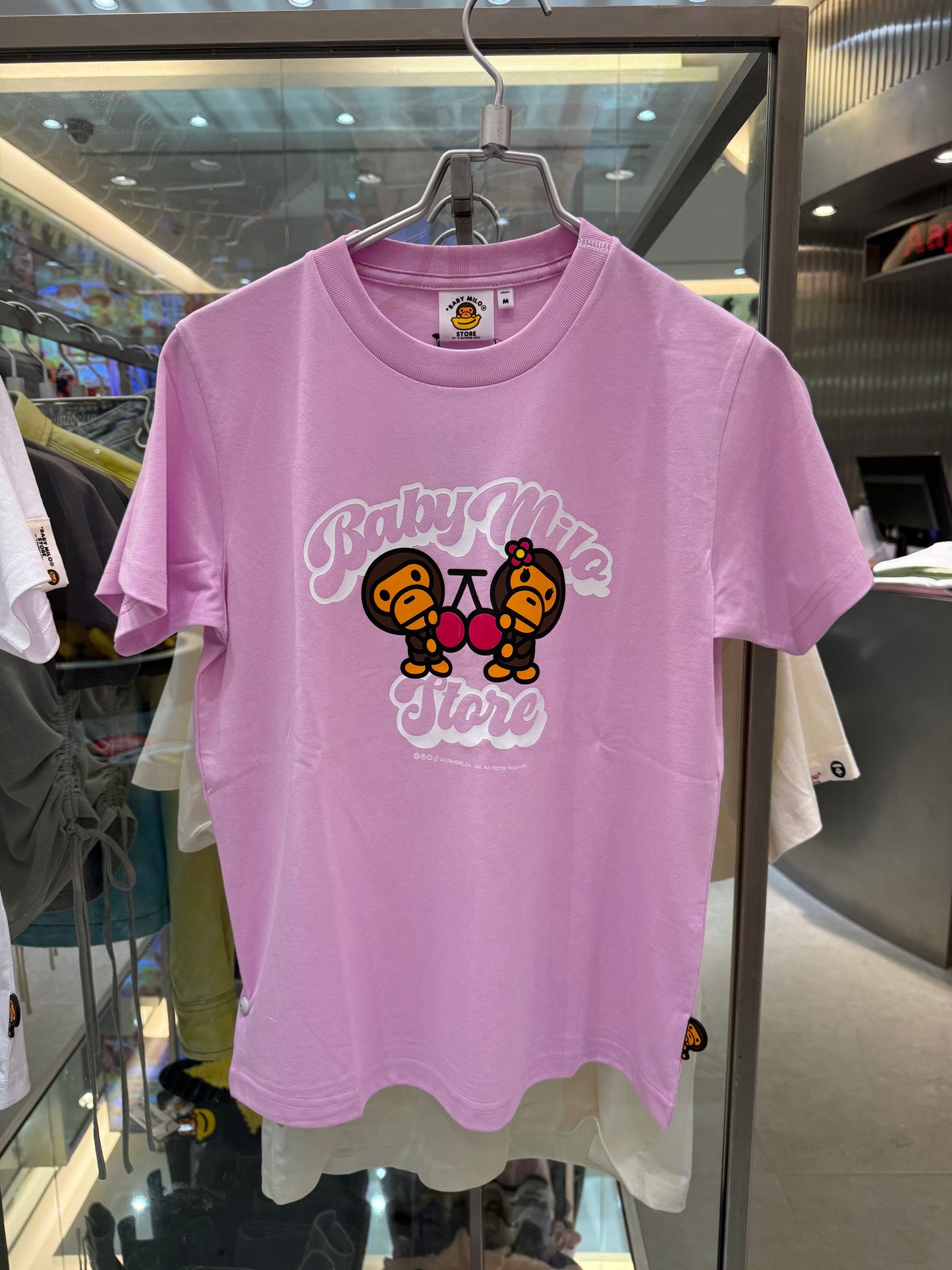 香港直郵 BABY MILO STORE女裝卡通櫻桃小猴圖案印花短袖T卹0452