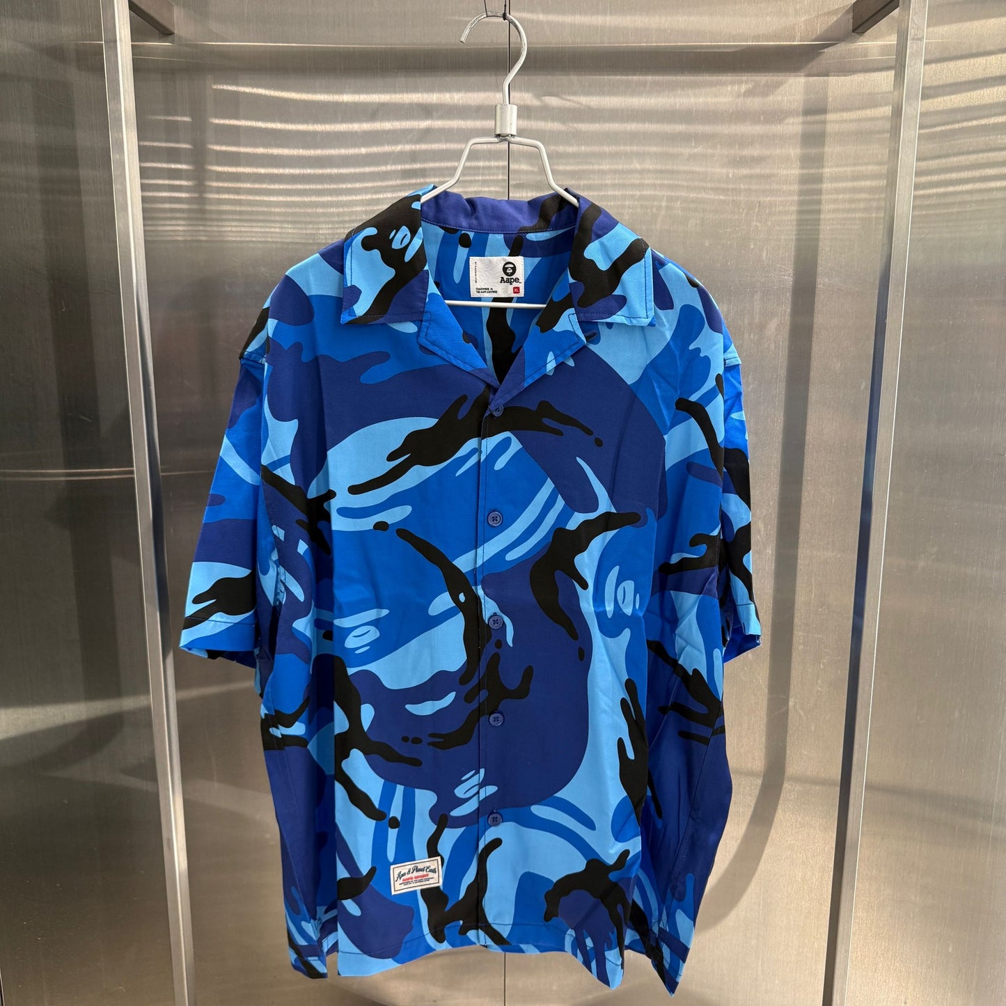 香港直郵 Aape 男裝 26春夏猿人迷彩印花潮流舒适休闲短袖衬衫8581