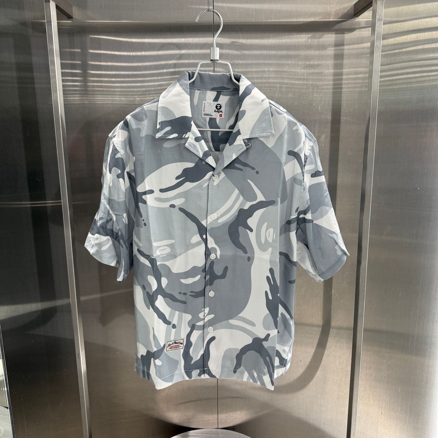 香港直郵 Aape 男裝 26春夏猿人迷彩印花潮流舒适休闲短袖衬衫8581