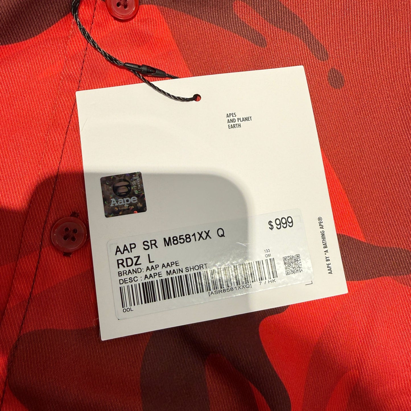 香港直郵 Aape 男裝 26春夏猿人迷彩印花潮流舒适休闲短袖衬衫8581