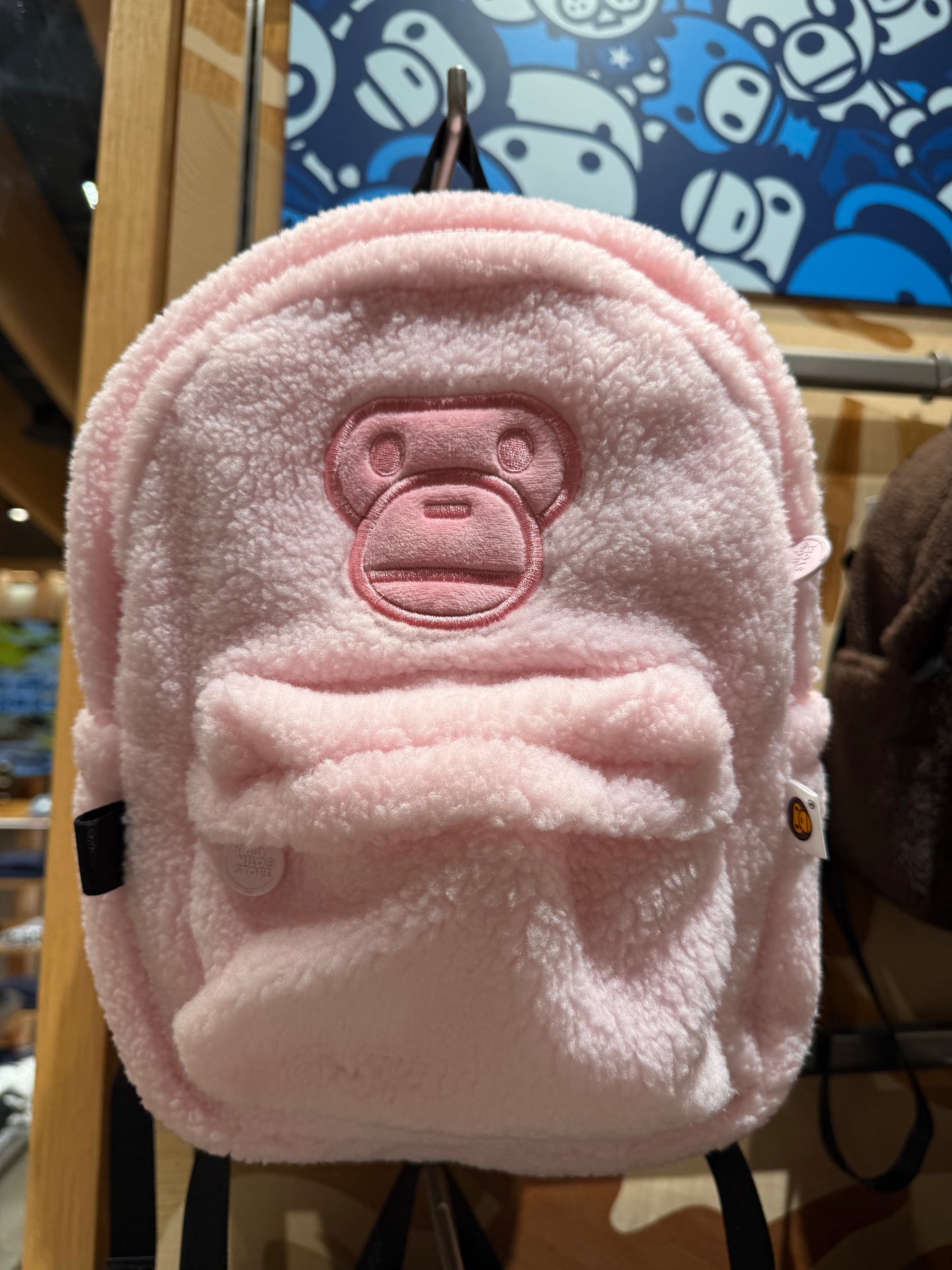 香港直郵 BABY MILO STORE 粉色卡通小猴毛絨小號雙肩包背包 4533 0MXBGW4533XXR