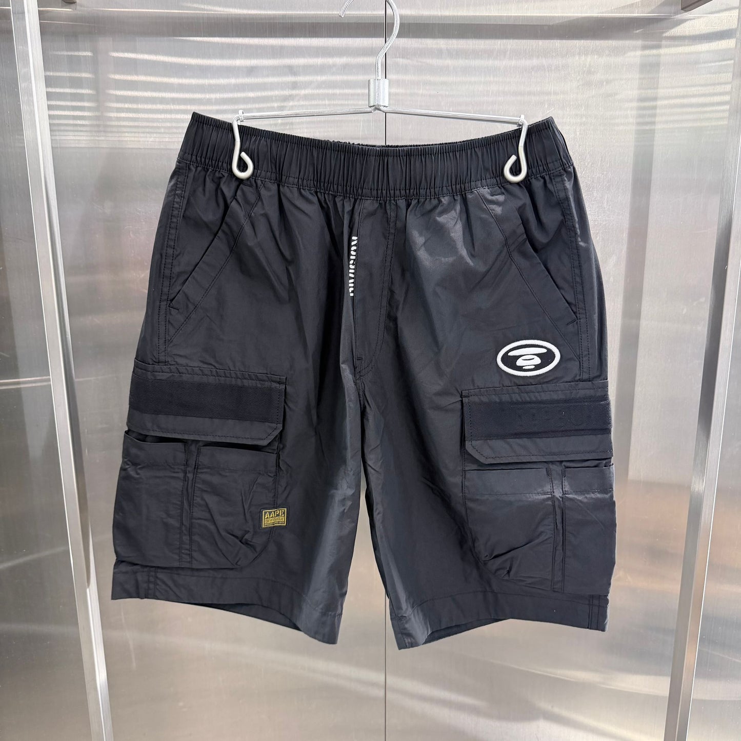 香港直郵 Aape 男裝 26春夏 猿人刺繡章多口袋美式潮流工裝休閒短褲D602