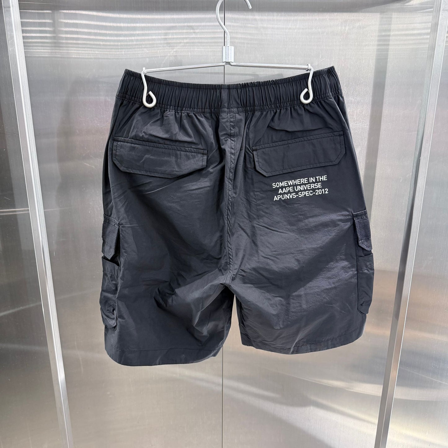 香港直郵 Aape 男裝 26春夏 猿人刺繡章多口袋美式潮流工裝休閒短褲D602