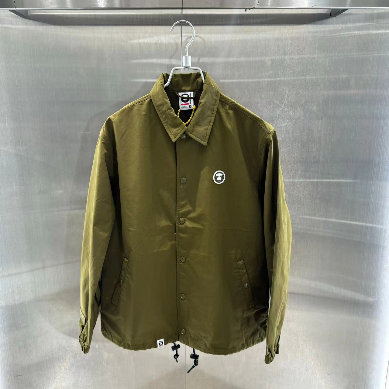 香港專櫃代購 Aape 男裝 24秋冬猿顏徽章翻領簡約純色休閑夾克外套7662