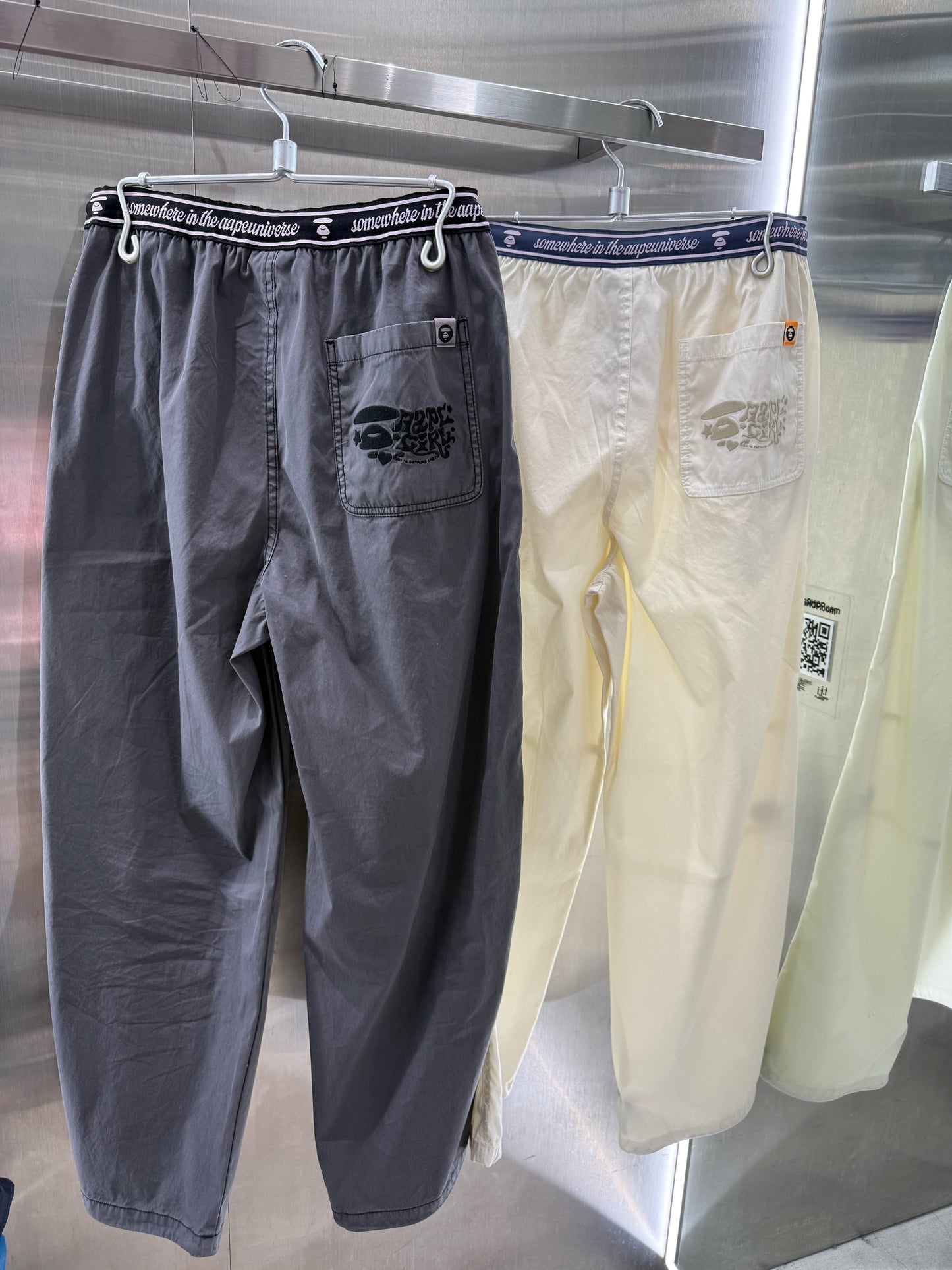 香港代購 專櫃正品 Aape 26春夏 女裝 猿人小標徽章寬鬆垂感闊腿休閒長褲D621