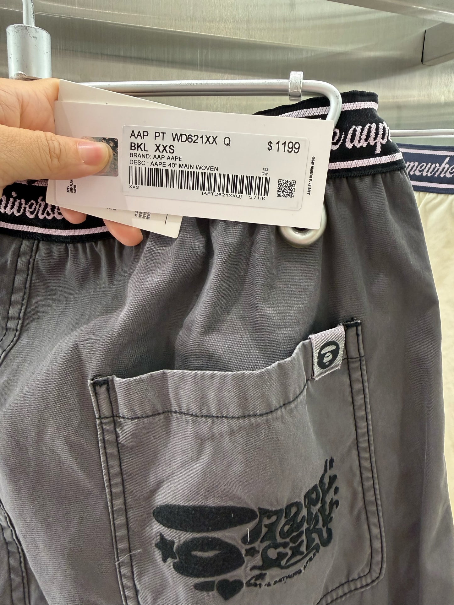 香港代購 專櫃正品 Aape 26春夏 女裝 猿人小標徽章寬鬆垂感闊腿休閒長褲D621