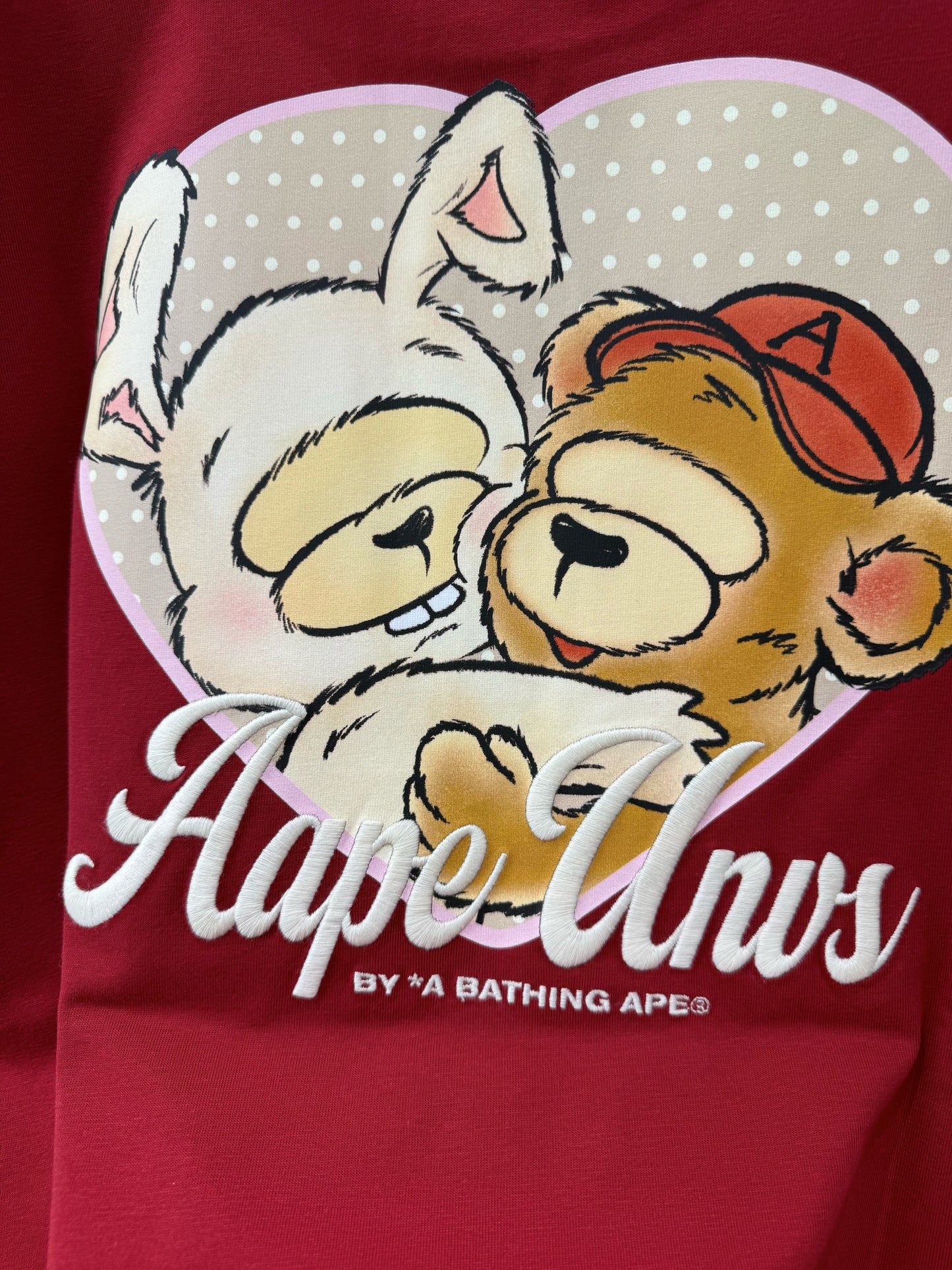 香港代購 專櫃正品 Aape 26春夏 女裝 美式復古學院風心型卡通印花短袖T恤1894