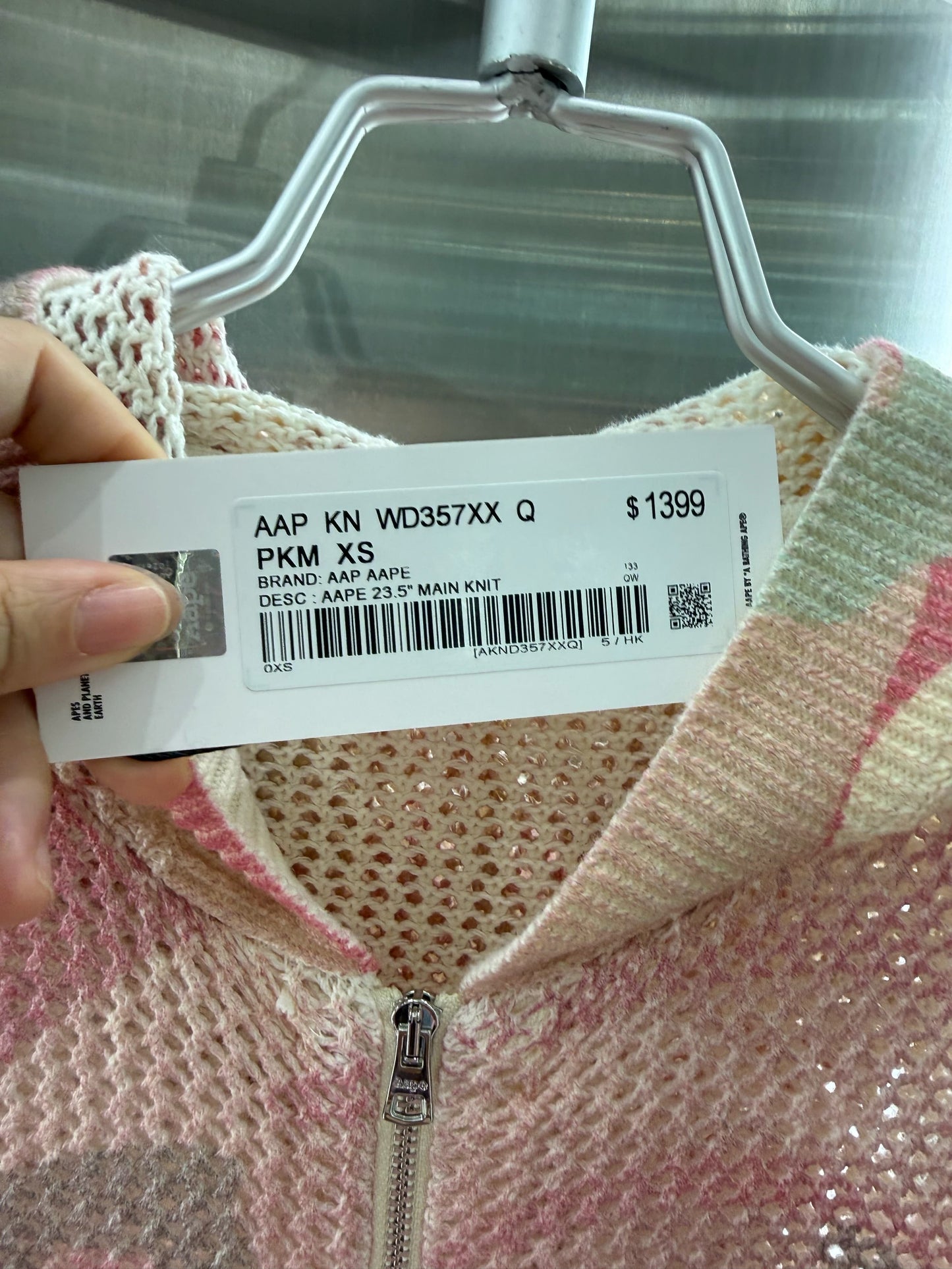 香港代購 專櫃正品 Aape 26春夏 女裝 心型猿人徽章甜酷慵懶迷彩針織衫D357