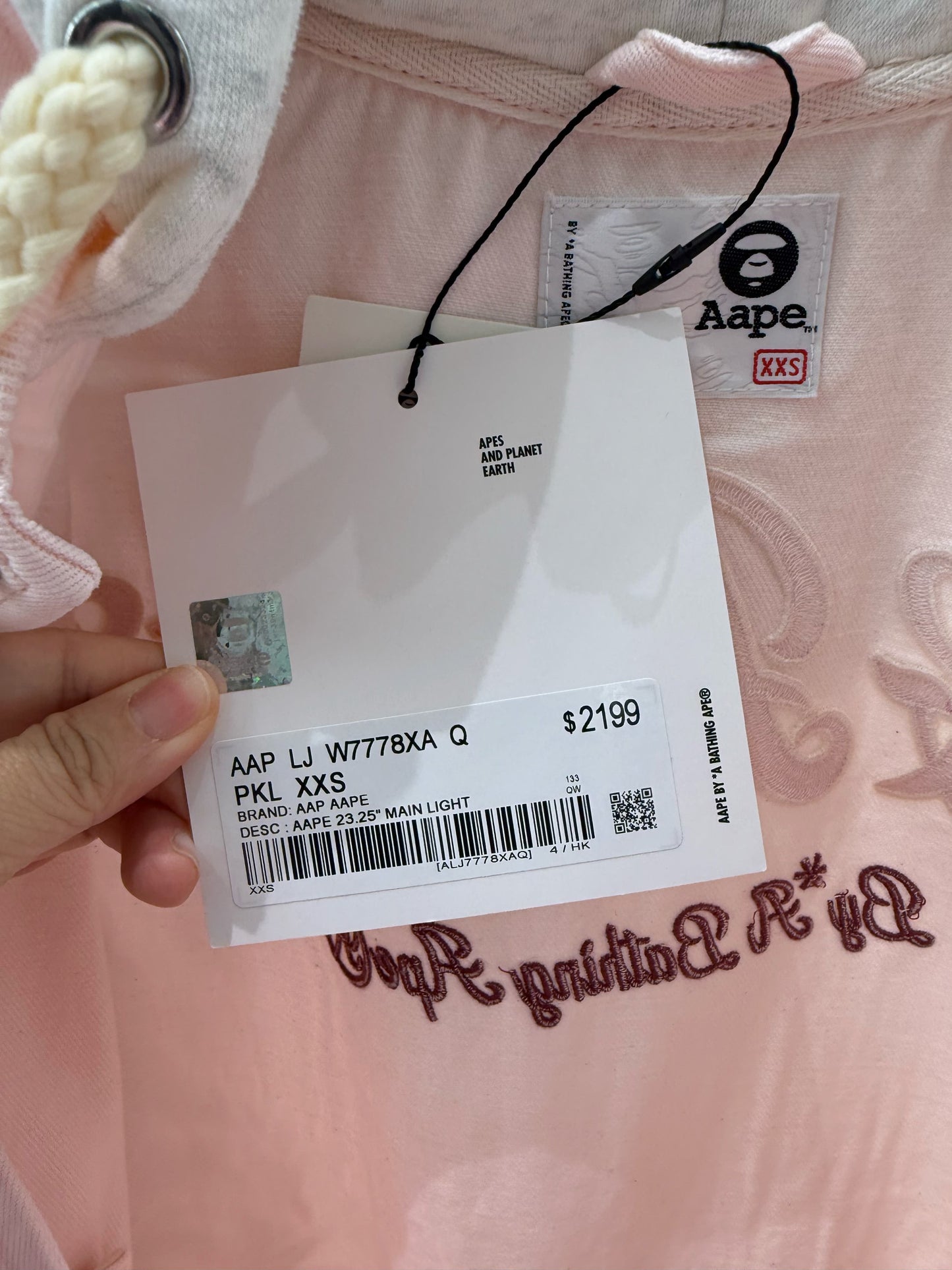 香港代購 專櫃正品 Aape 26春夏 女裝 心型猿人字母刺繡連帽棒球服夾克外套7778