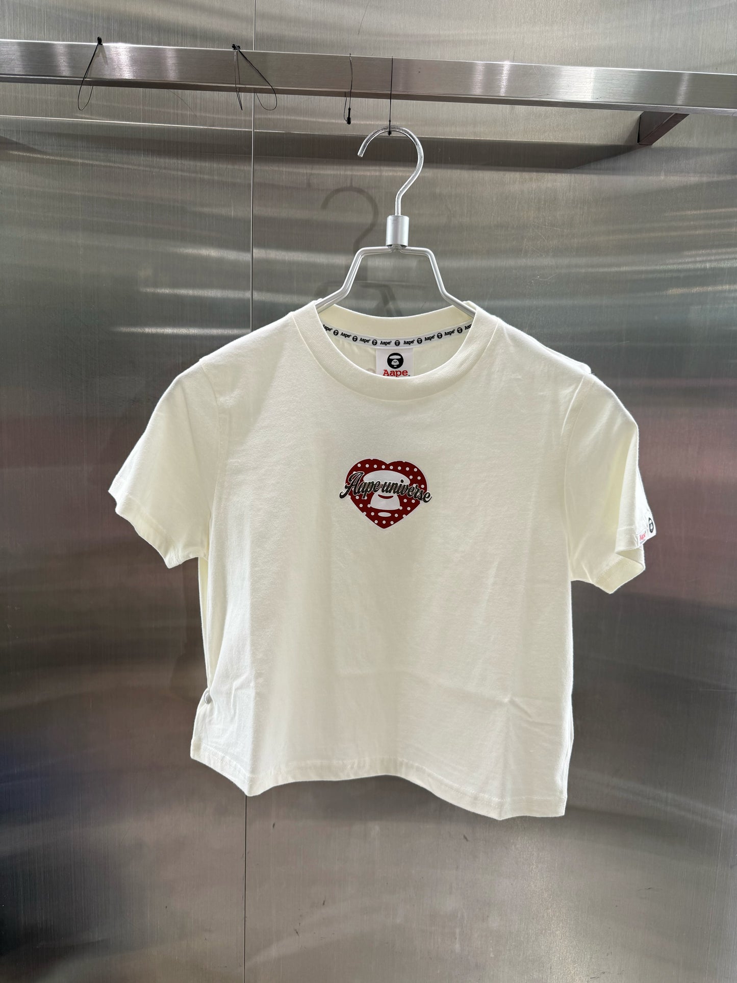 香港代購 專櫃正品 Aape 26春夏 女裝 心型波點猿人閃亮字母印花短袖T恤1904