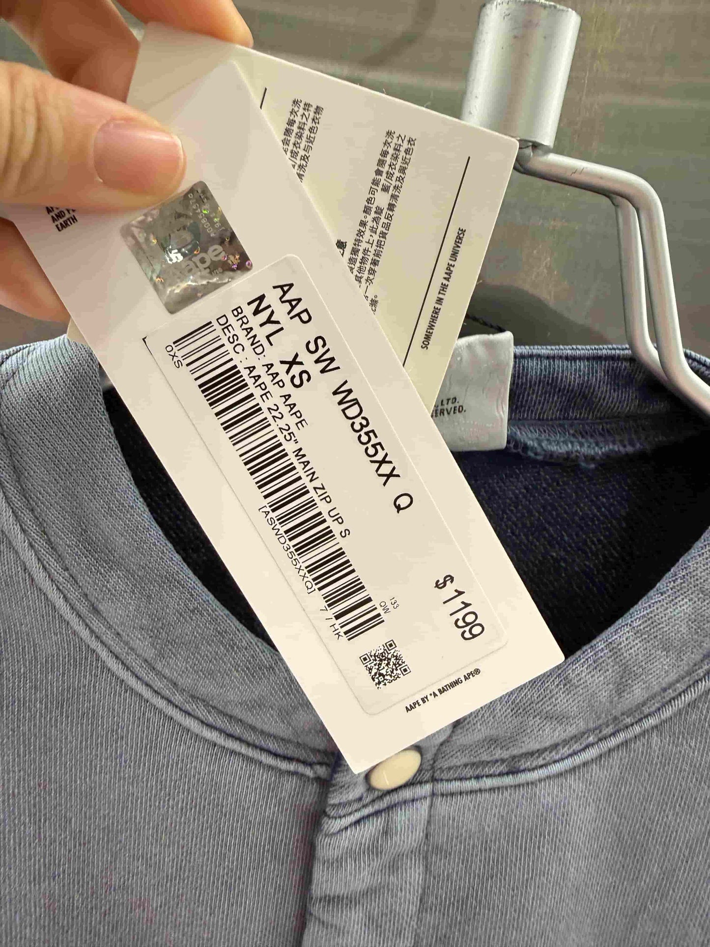 香港代購 專櫃正品 Aape 26春夏 女裝 心型猿人字母刺繡復古水洗圓領衛衣D355