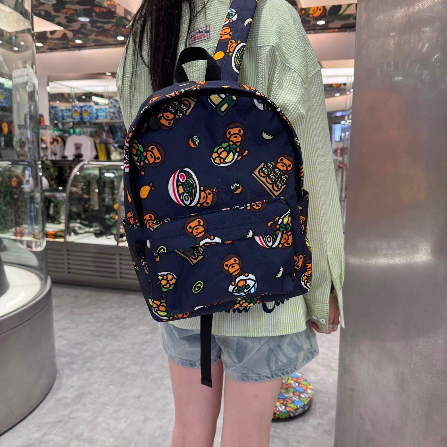 香港直郵 專櫃正品 BABY MILO STORE  26秋冬卡通小猴子圖案雙肩包（中）4275 硬款