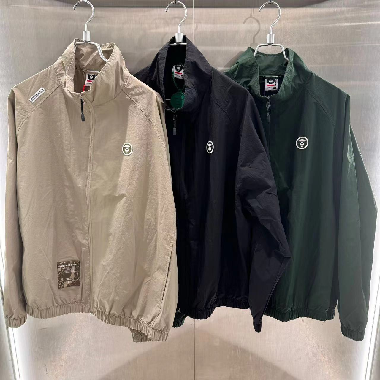 香港專櫃代購 Aape 男裝 24秋冬猿顏迷彩徽章字母刺繡寬松休閑薄夾克7663