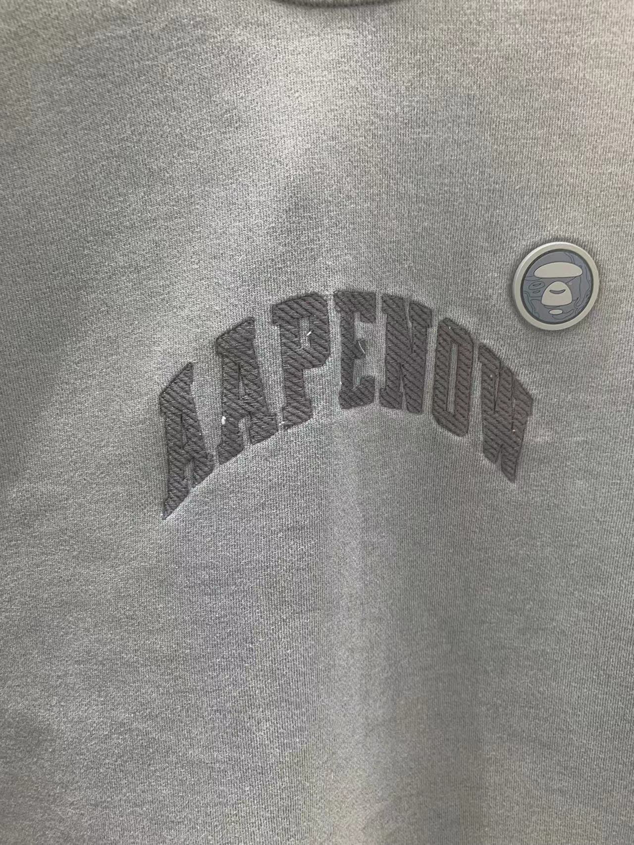 香港專櫃代購 Aape 男裝 24秋冬猿顏徽章字母刺繡休閑簡約厚絨圓領衛衣320