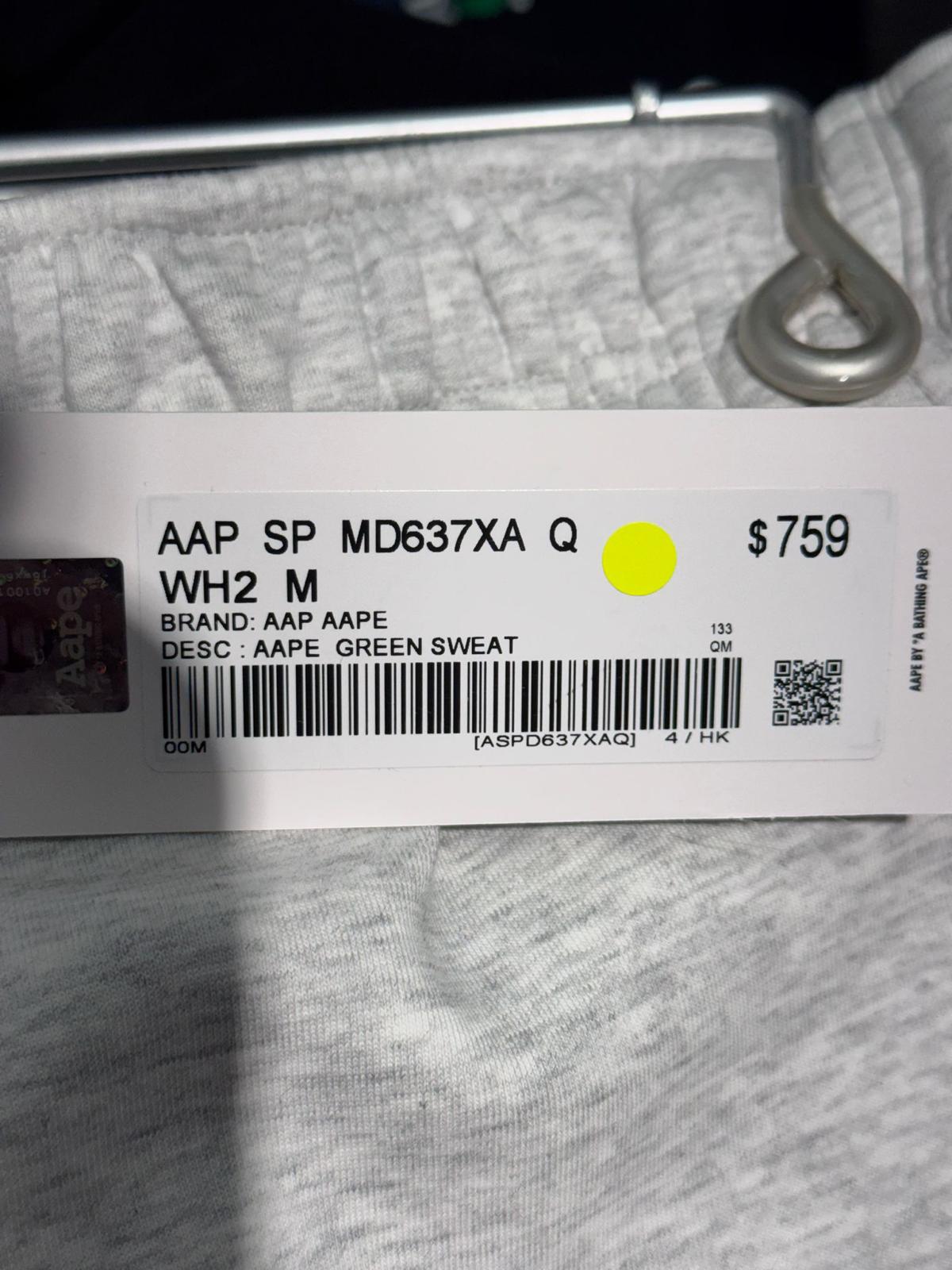 香港直郵 專櫃正品 Aape 26春夏 男 AAPEUNVS 運動系列匹克球猿人徽章舒適休閒短褲D637