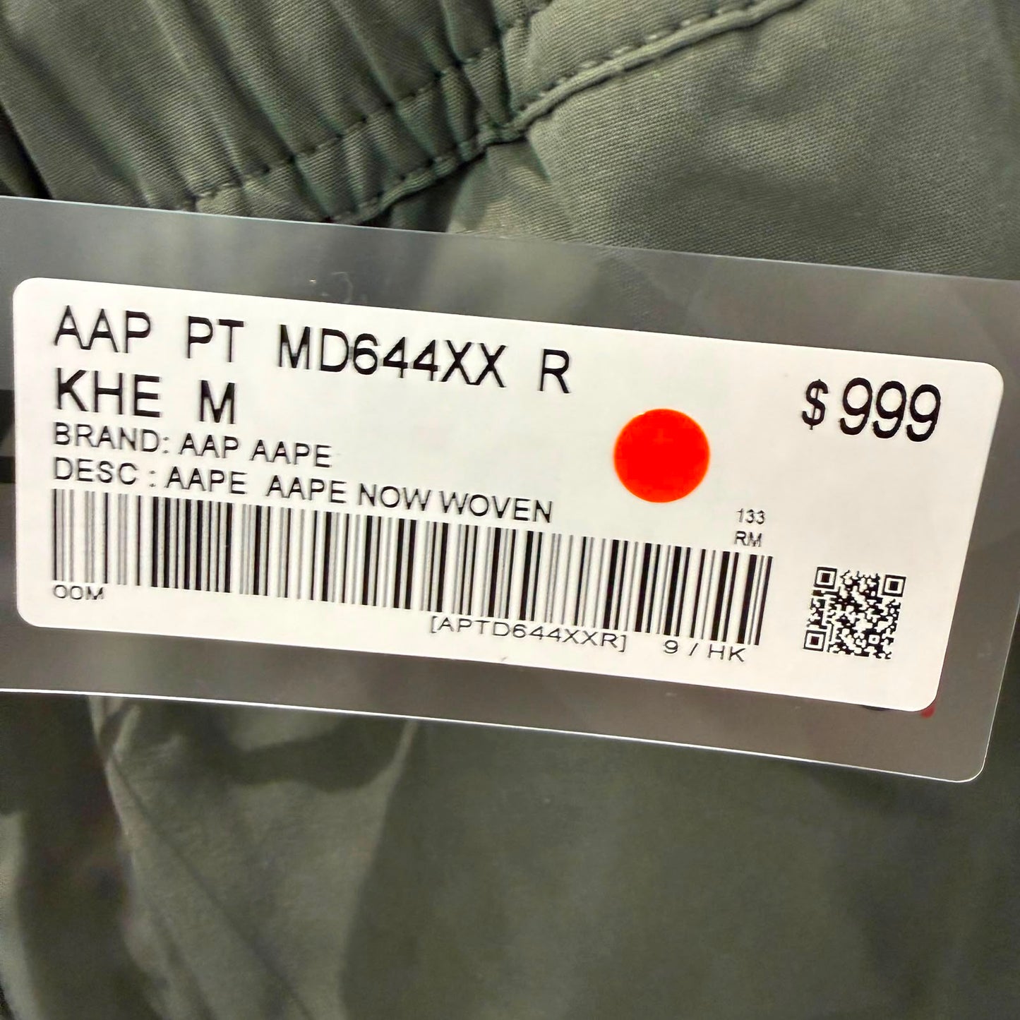 Aape 2026 秋冬 男裝秋冬小標徽章街頭機能傘兵工裝束腳長褲 D644 XXR