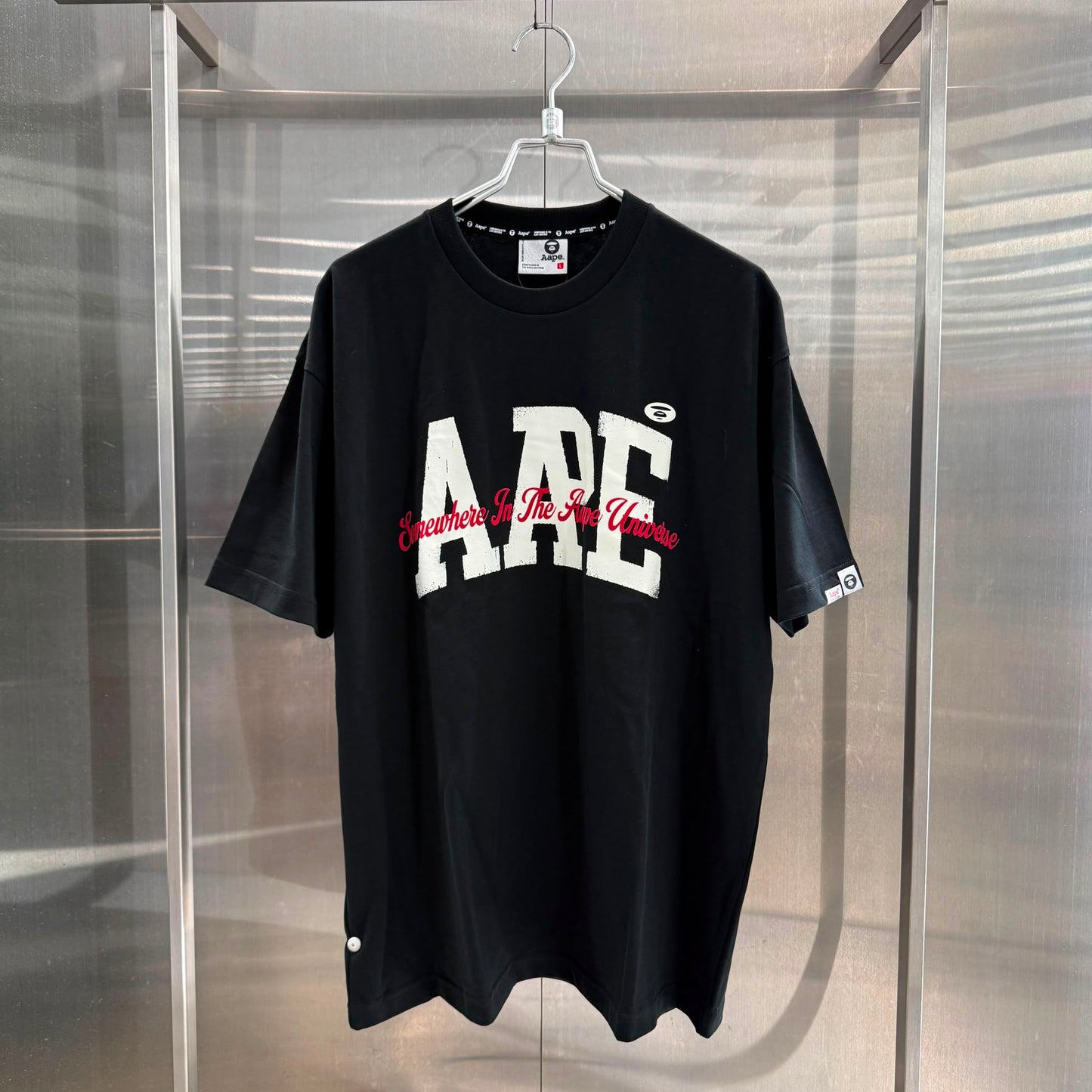 Aape 2026 秋冬 男裝秋冬美式撞色做舊字母猿人宇宙印花短袖T恤 10038 XR AR