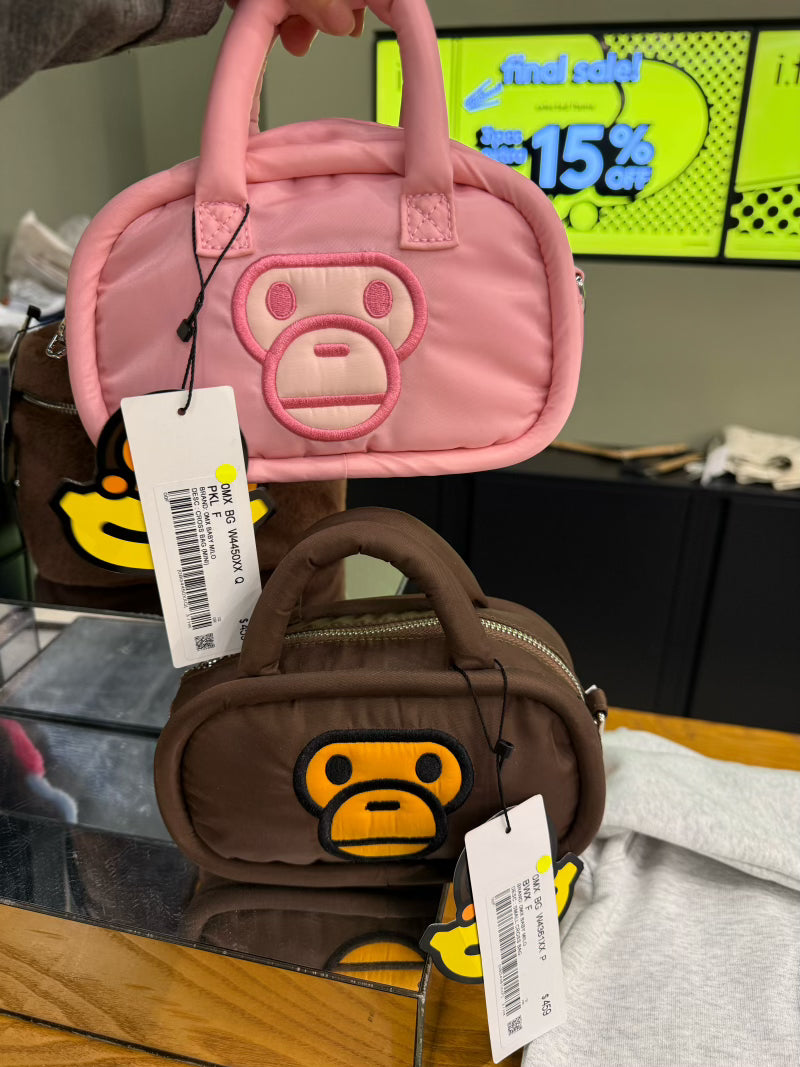 香港代購 專櫃正品 BABY MILO STORE  卡通刺繡小猴迷你斜背包4450