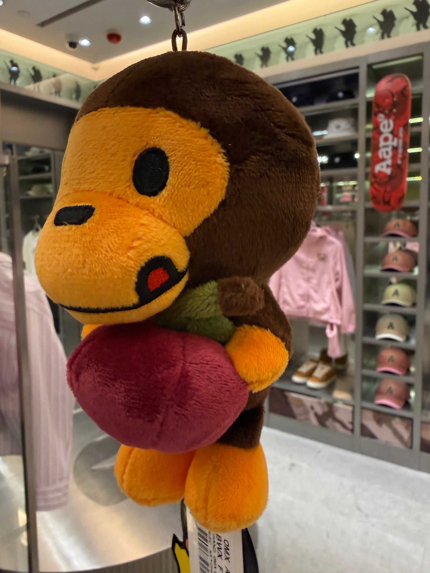 香港直郵 BABY MILO STORE  卡通櫻桃小猴毛絨掛件鑰匙扣4475