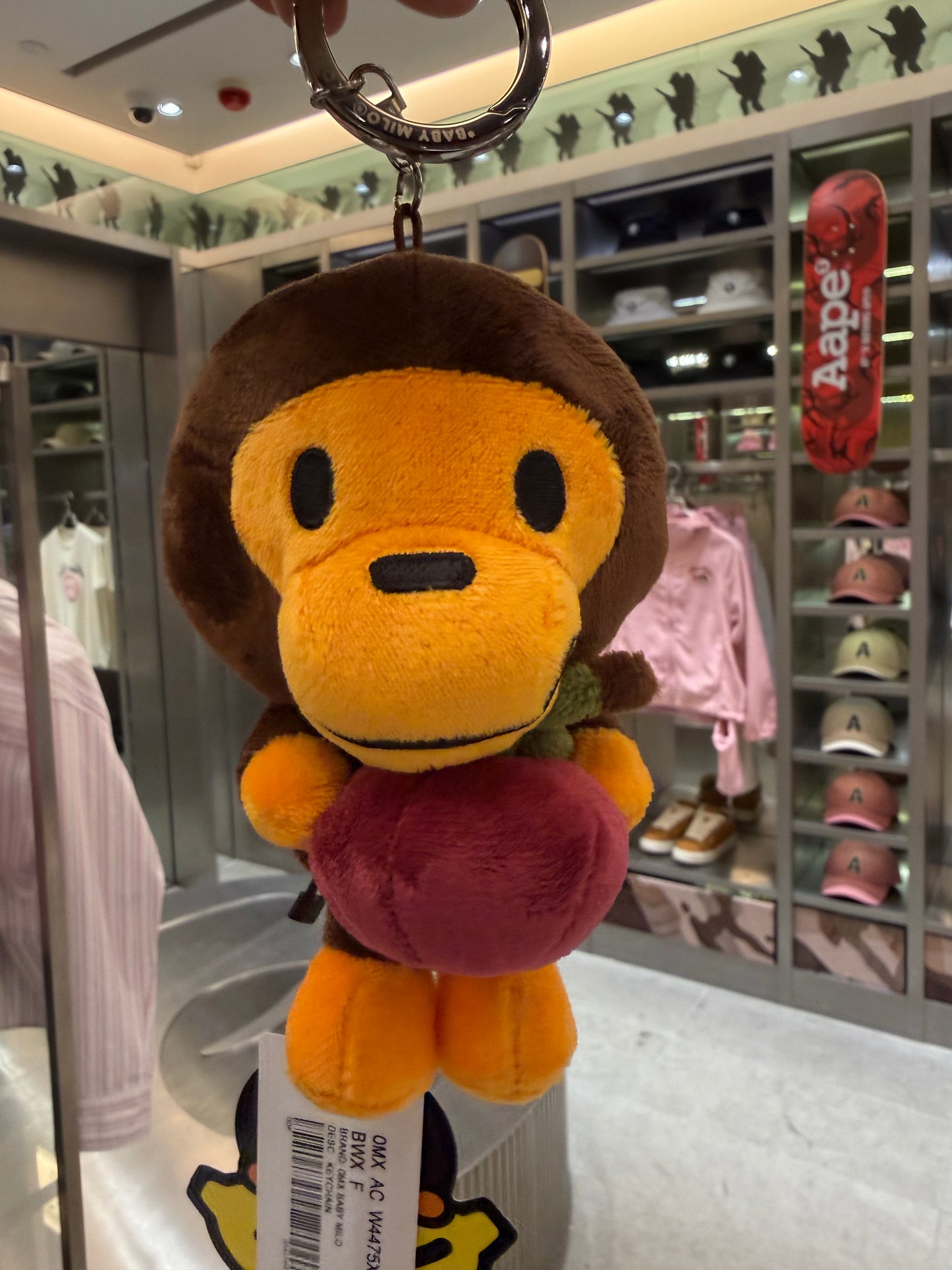 香港直郵 BABY MILO STORE  卡通櫻桃小猴毛絨掛件鑰匙扣4475