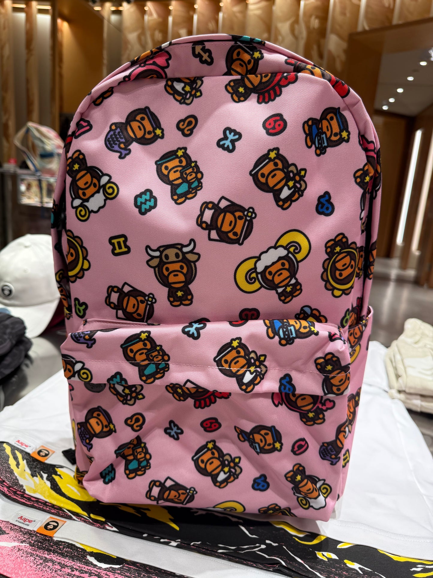 香港代購 專櫃正品 BABY MILO STORE 攝影星座小猴滿版卡通圖案後背包（大號）4224XXR