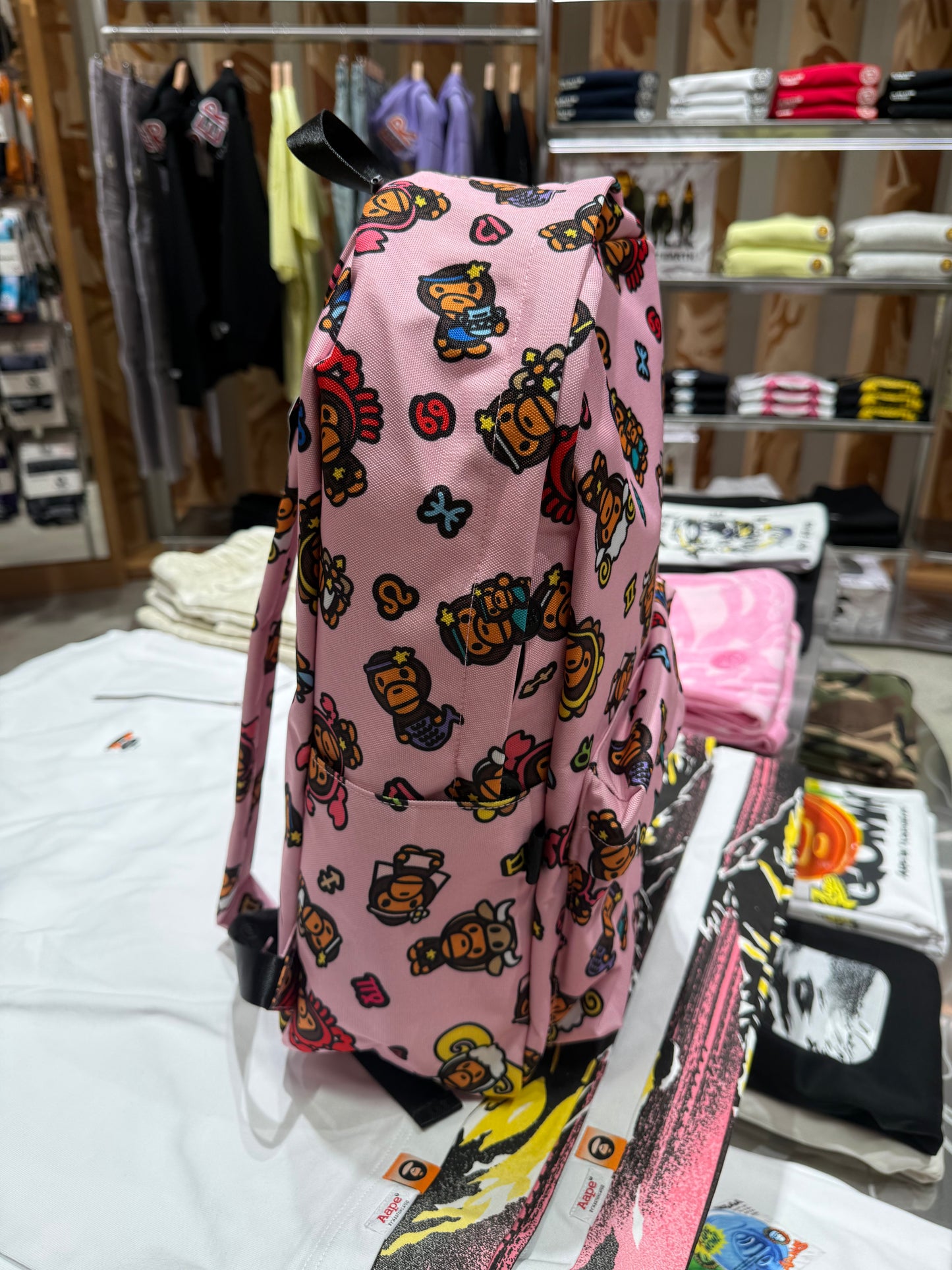 香港代購 專櫃正品 BABY MILO STORE 攝影星座小猴滿版卡通圖案後背包（大號）4224XXR