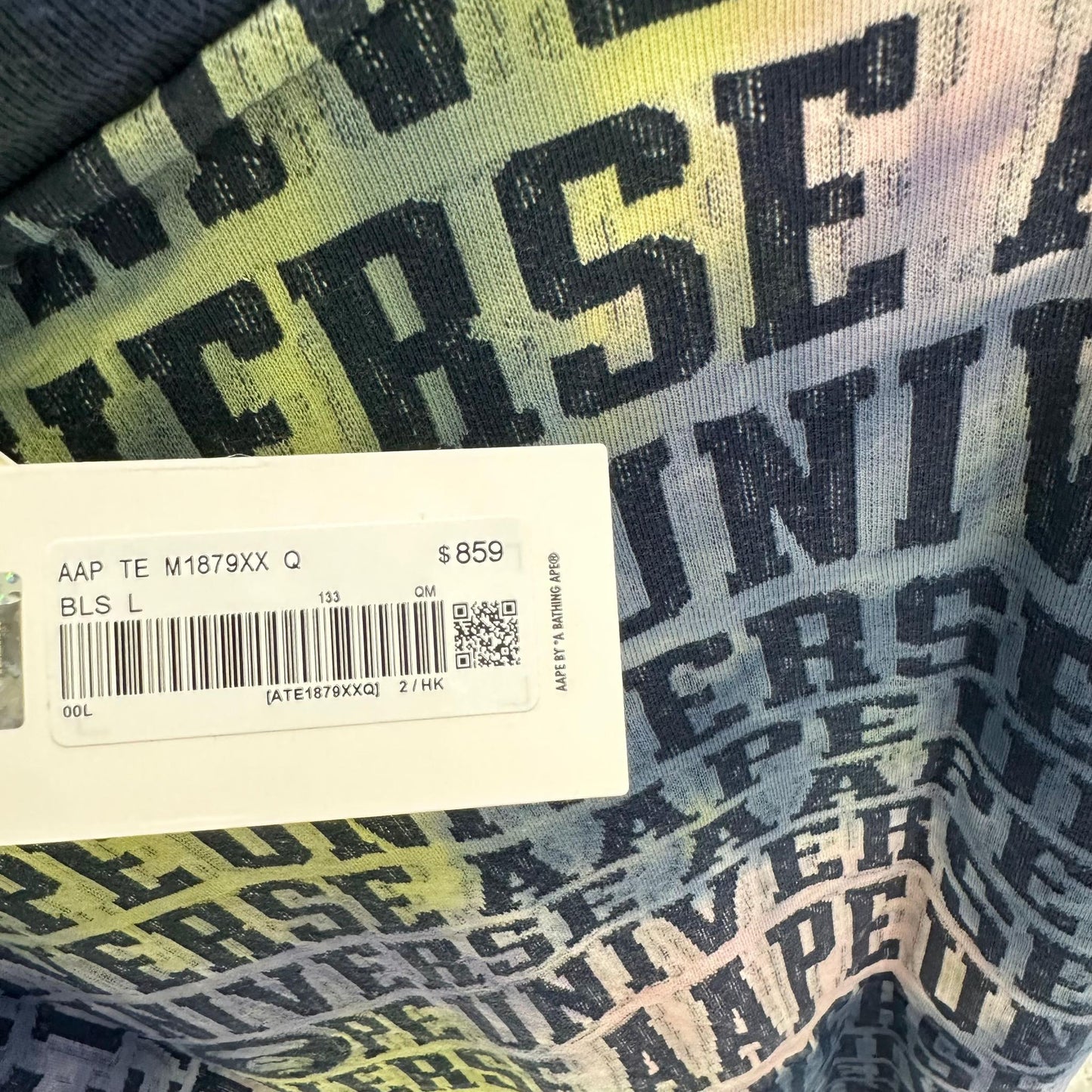 香港代購 專櫃正品 26春夏 Aape 男 AAPEUNVS 猿人徽章字母滿印漸變潮流短袖T恤1879